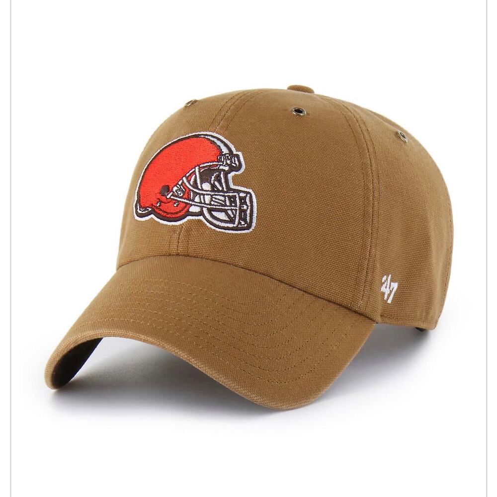 Carhartt × '47 Brand NFL Dad Hat Canvas Football Helmet Cap Cleveland Browns